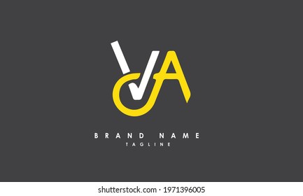 Alphabet letters or Initials. Monogram logo VA, V and A