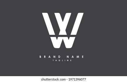 Alphabet letters or Initials. Monogram logo WX, XW, W and X