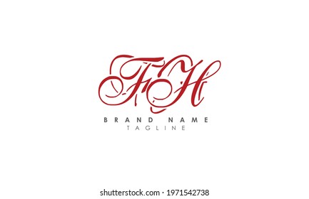 Alphabet letters Initials Monogram logo FH, HF, F and H