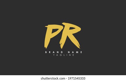 Alphabet letters Initials Monogram logo PR, RP, P and R