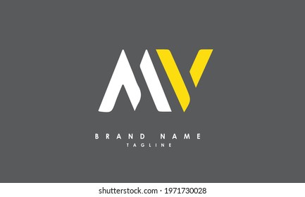 Alphabet letters or Initials. Monogram logo MV, M and V