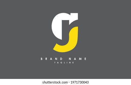 Alphabet letters or Initials. Monogram logo RG, GR, R and G