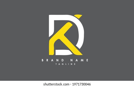 Alphabet letters or Initials. Monogram logo KD, DK, K and D