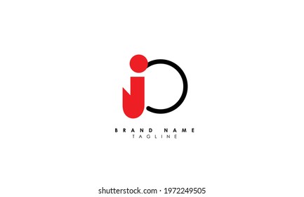 Alphabet letters Initials Monogram logo JO, OJ, J and O