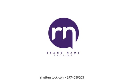 Alphabet letters Initials Monogram logo RN, NR, R and N