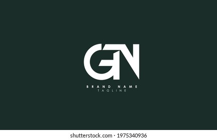 Alphabet letters Initials Monogram logo GN, NG, G and N