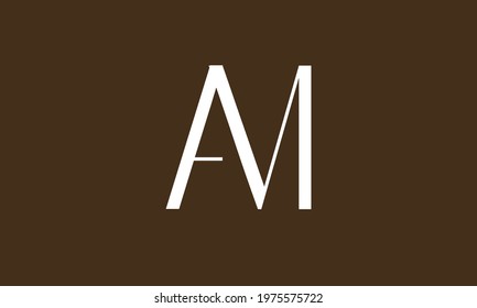 Alphabet letters Initials Monogram logo AM, MA, A and M