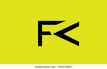 Alphabet letters Initials Monogram logo FK, KF, V and K