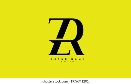 Alphabet letters Initials Monogram logo ZR, RZ, Z and R