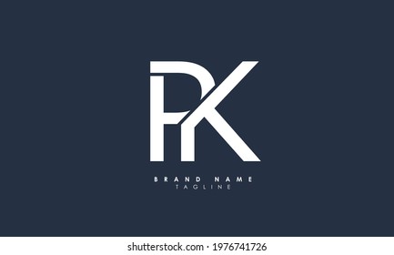 Alphabet letters Initials Monogram logo PK, KP, P and K