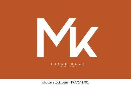 Alphabet letters Initials Monogram logo MK, KM, K and M