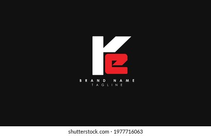 Alphabet letters Initials Monogram logo KE, EK, K and E