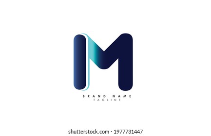 Alphabet letters Initials Monogram logo IM, MI, I and M