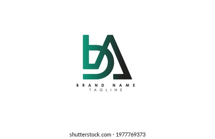 Alphabet letters Initials Monogram logo BA, AB, B and A