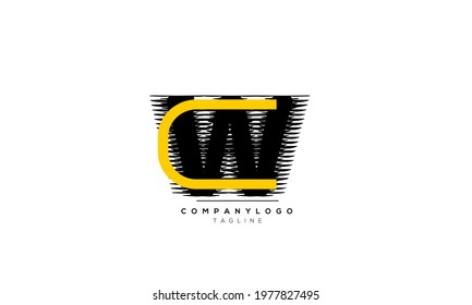 Alphabet letters Initials Monogram logo CW, CW INITIAL, CW letter