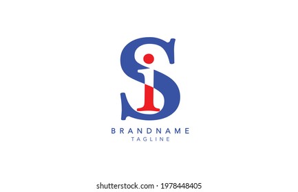 Alphabet letters Initials Monogram logo SI,SI INITIAL, SI letter , S and I