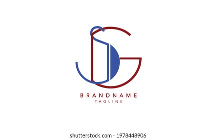 Alphabet letters Initials Monogram logo SG,SG INITIAL, SG letter , S and G