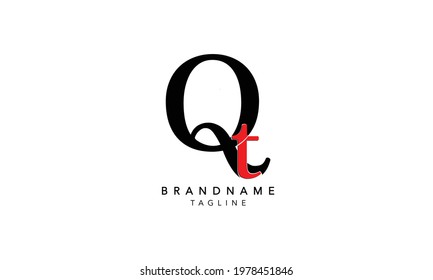 Alphabet letters Initials Monogram logo QT,QT INITIAL, QT letter , Q and T