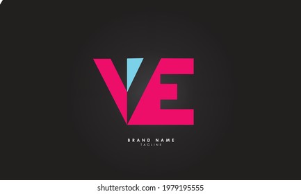 Alphabet letters Initials Monogram logo VE, EV, V and E
