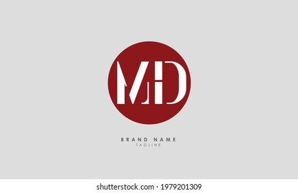 Alphabet letters Initial Monogram Logo MD, DM, M und D