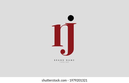 Alphabet letters Initials Monogram logo NJ, JN, N and J