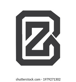 Alphabet letters Initials Monogram logo BZ, ZB, Z and B