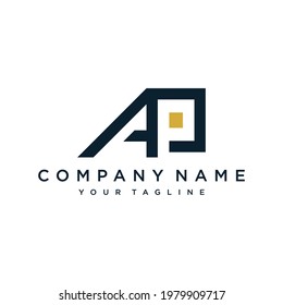 Alphabet letters Initials Monogram logo AP, A and P.