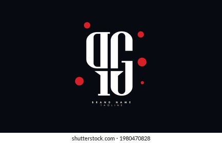 Letras alfabéticas Iniciales Logotipo monograma PG, GP, P y G