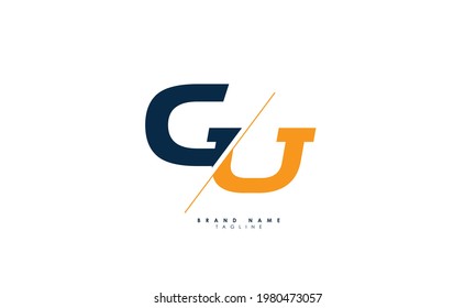 Alphabet letters Initials Monogram logo GU,UG, G and U