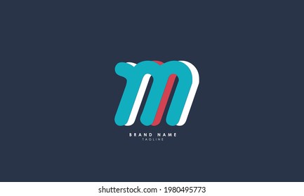 Alphabet letters Initials Monogram logo M, MM, M and M