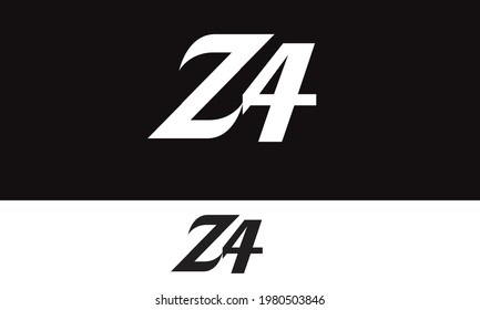 Alphabet letters Initial Monogram Logo ZA, AZ, Z und A