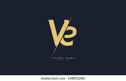 Letras alfabéticas Iniciales Logotipo de monograma VE, EV, E y V