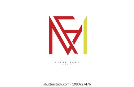 Alphabet letters Initial Monogram Logo MF, FM, M und F