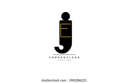 Alphabet letters Initials Monogram logo JE, JE INITIAL, JE letter