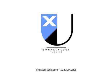 Alphabet letters Initials Monogram logo UX, UX INITIAL, UX letter