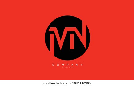 Alphabet letters Initials Monogram logo MN, NM, M and N