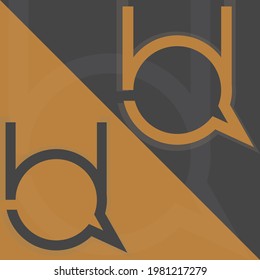 Alphabet letters Initials Monogram logo QH, HQ, H and Q