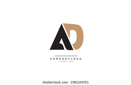 Alphabet letters Initials Monogram logo AD, AD INITIAL, AD letter