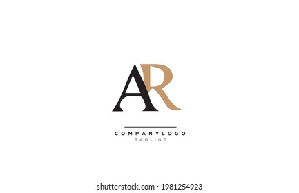 Alphabet letters Initials Monogram logo AR, AR INITIAL, AR letter