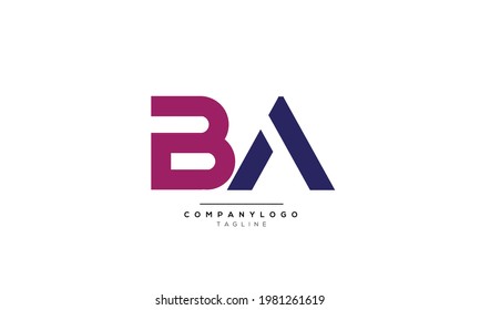 Letras alfabéticas Iniciales Logotipo Monograma BA, BA INITIAL, letra BA