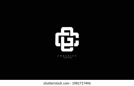 Letras alfabéticas Iniciales Monograma CG GC C G