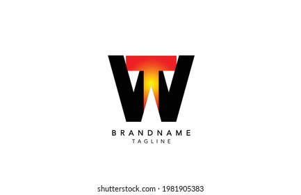 Alphabet letters Initial Monogram Logo TW,TW INITIAL
