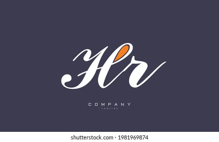 Alphabet letters Initials Monogram logo HR, RH, H and R