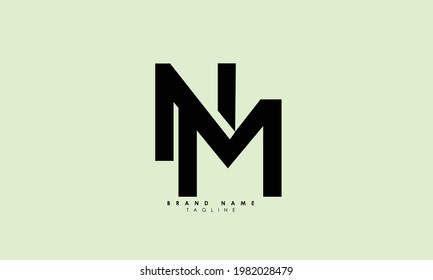Alphabet letters Initials Monogram logo nm, mn, n and m