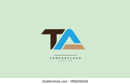 Alphabet letters Initials Monogram logo TA, TA INITIAL, TA letter