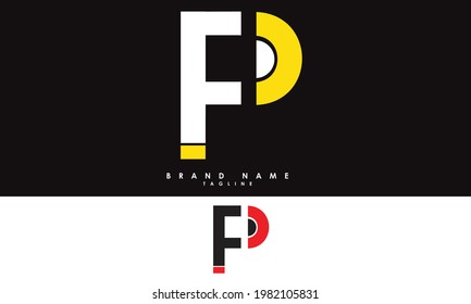Alphabet letters Initial Monogram Logo FP, F und P
