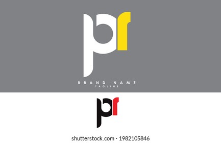 Alphabet letters Initials Monogram logo PR, P and R