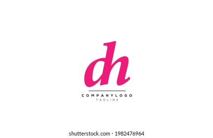 Alphabet letters Initials Monogram logo DH, DH INITIAL, DH letter