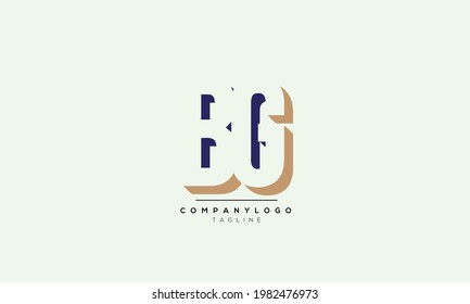 Letras alfabéticas Iniciales Logo Monograma BG, BG INITIAL, letra BG