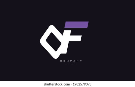 Letras alfabéticas Iniciales Logotipo de monograma OF, FO, O y F